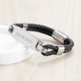 Personalised Men's Leather ID Bracelet, thumbnail 4 of 10