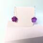 Flower Earrings In Purple Mirror Acrylic Hoop Earrings, thumbnail 7 of 8