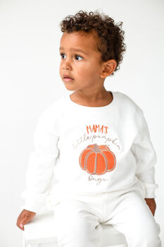 Child's Halloween 'Mama's Pumpkin' Personalised Embroidered Sweatshirt Jumper, 2 of 6