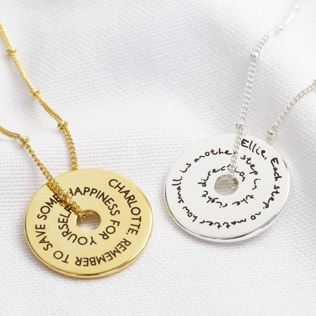 Personalised Message Of Affirmation Ring Necklace By Lisa Angel ...