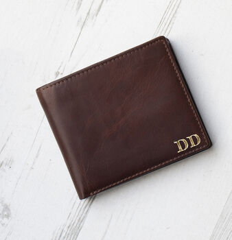 Personalised Men's Leather Wallet Zip Coin Pocket Rfid, 2 of 6