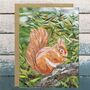 Red Squirrel, Tresco, Isles Of Scilly Collage Art Card, thumbnail 1 of 4