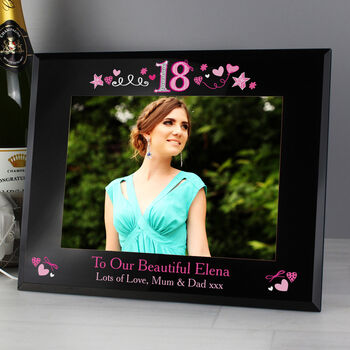 18th Birthday Black Glass Frame 5x7, 2 of 3