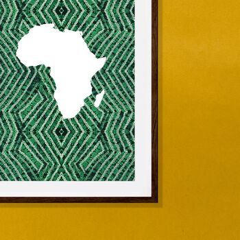 Green Map Of Africa Wall Art Print, Travel Poster A3, 3 of 6
