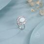 Sterling Silver Vintage Inspired Opal Cz Ring, thumbnail 8 of 12
