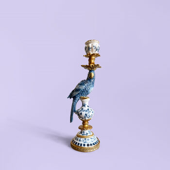 Blue Parrot Bird Candlestick Set, 2 of 8