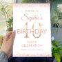 40th Birthday Rose Gold Welcome Sign, thumbnail 5 of 6