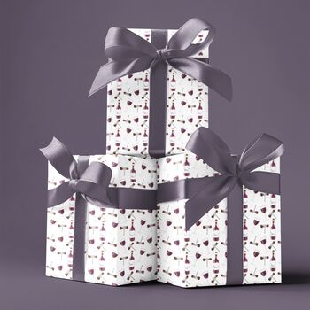 Red Wine Glass Wrapping Paper – Elegant And Sophisticated, 5 of 9