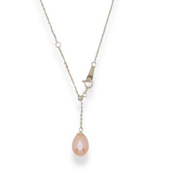 Pink Pearl Elegance Sterling Silver Necklace, 2 of 3