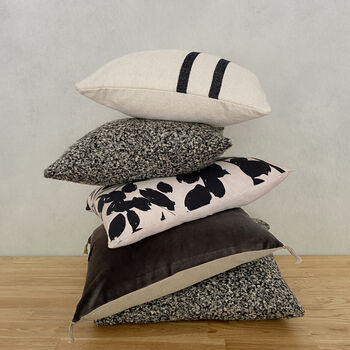 The Velvet And Linen Cushion Charcoal Grey, 5 of 8