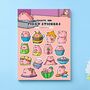 Pig Sticker Sheet | Cute Stickers, thumbnail 1 of 5