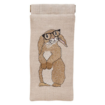 Embroidered Rabbit Glasses Case, 2 of 3