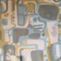 Cubist Jigsaw Wallpaper Powder Blue / Ochre, thumbnail 7 of 7
