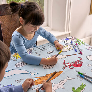 Colour In Under The Sea Tablecloth Kit + 10 Pens, 3 of 6