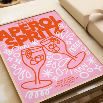 Aperol Spritz | Cocktail Print | Drink | Bar | Wall Art | A5 A4 A3 | Typographic | Wall Decor | Illustration | Summer | Poster, 3 of 4