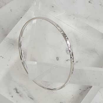 Hammered Sterling Silver Bangle, 5 of 10
