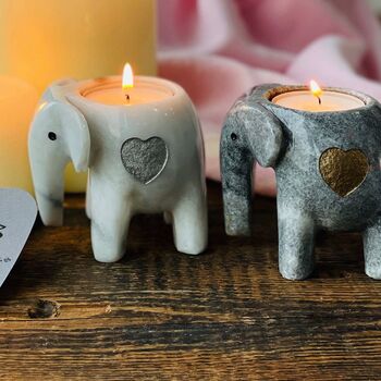 Personalised Marble Elephant T Light Candle Holder, 5 of 8