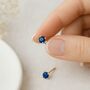 9ct Gold Sapphire Stud Earrings: September Birthstone – 4mm, thumbnail 1 of 8