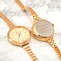 Personalised Ladies Rose Gold Watch With Metal Strap, thumbnail 2 of 4