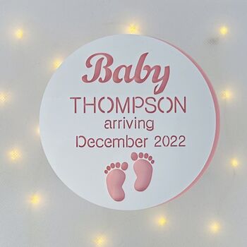Personalised Pregnancy Announcement Reveal Plaque, 9 of 9