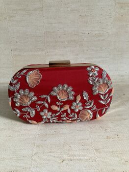 Red Oval Handcrafted Clutch Bag, 4 of 4