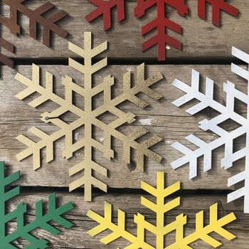 Colourful Christmas Snowflake Decoration Ornament Sign, 2 of 12