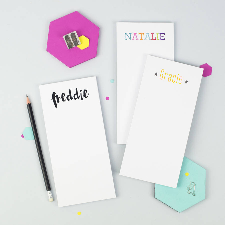 Personalised Name To Do List Notepad By XOXO