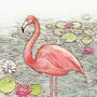 'Flamingo And Lilies' Print, thumbnail 3 of 3