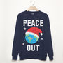 Peace Out Men's Festive Christmas Sweatshirt, thumbnail 2 of 2