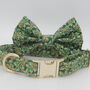 Green And Gold Holly Christmas Dog Bow Tie, thumbnail 10 of 12