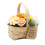 Medium Orange Bouquet In Wicker Basket, thumbnail 1 of 3