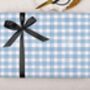 Three Sheets Of Blue Gingham Wrapping Paper, thumbnail 2 of 2