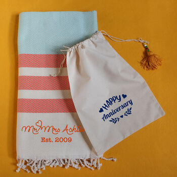 Personalised Cotton Throw, Beach And Bath Towel, 8 of 12