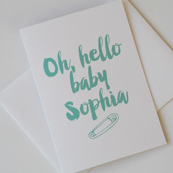 Oh Hello Baby, Personalised New Baby Boy Or Girl Card, 8 of 9