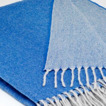 100% Pure Cashmere Throw Cobalt Reversible, 2 of 2