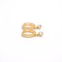 Gold Plated Clear Cubic Zirconia Heart Hoop Earrings, thumbnail 2 of 6