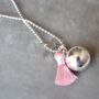 Bola Maternity Necklace With Baby Pink Pompon, thumbnail 2 of 7
