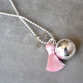 Bola Maternity Necklace With Baby Pink Pompon, 2 of 7