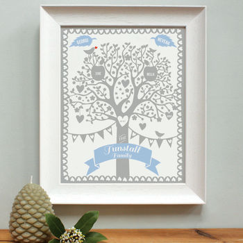 Personalised Family And Pets Tree Framed Print, 3 of 4