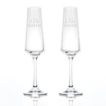 Personalised Couples' Champagne Flute Set, 5 of 5