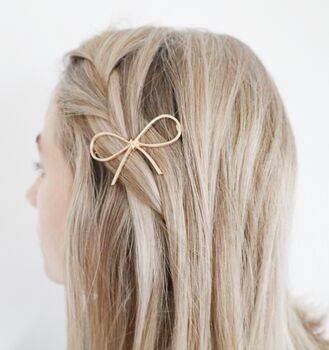 Gold Or Silver Bow Hair Clip, 2 of 7