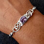Hinged Sterling Silver Celtic Amethyst Bangle, thumbnail 3 of 7