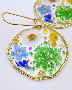 Medium Earrings With Real Flowers In Silver Or Gold, 2 of 12