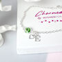 Belle Birthstone And Initial Bracelet Sterling Silver, thumbnail 4 of 8