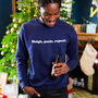 Sleigh, Panic, Repeat Men's Christmas Jumper, thumbnail 3 of 6