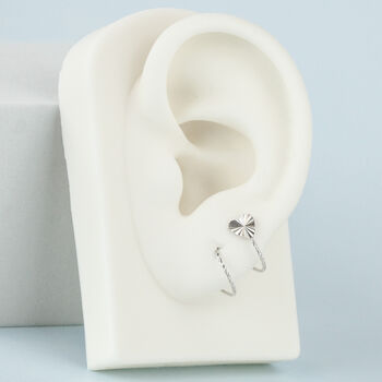 Sterling Silver Heart Spiral Hoop Earrings, 2 of 5