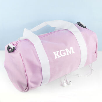 Monogrammed Barrel Gym Bag With Retro Personalisation, 9 of 9