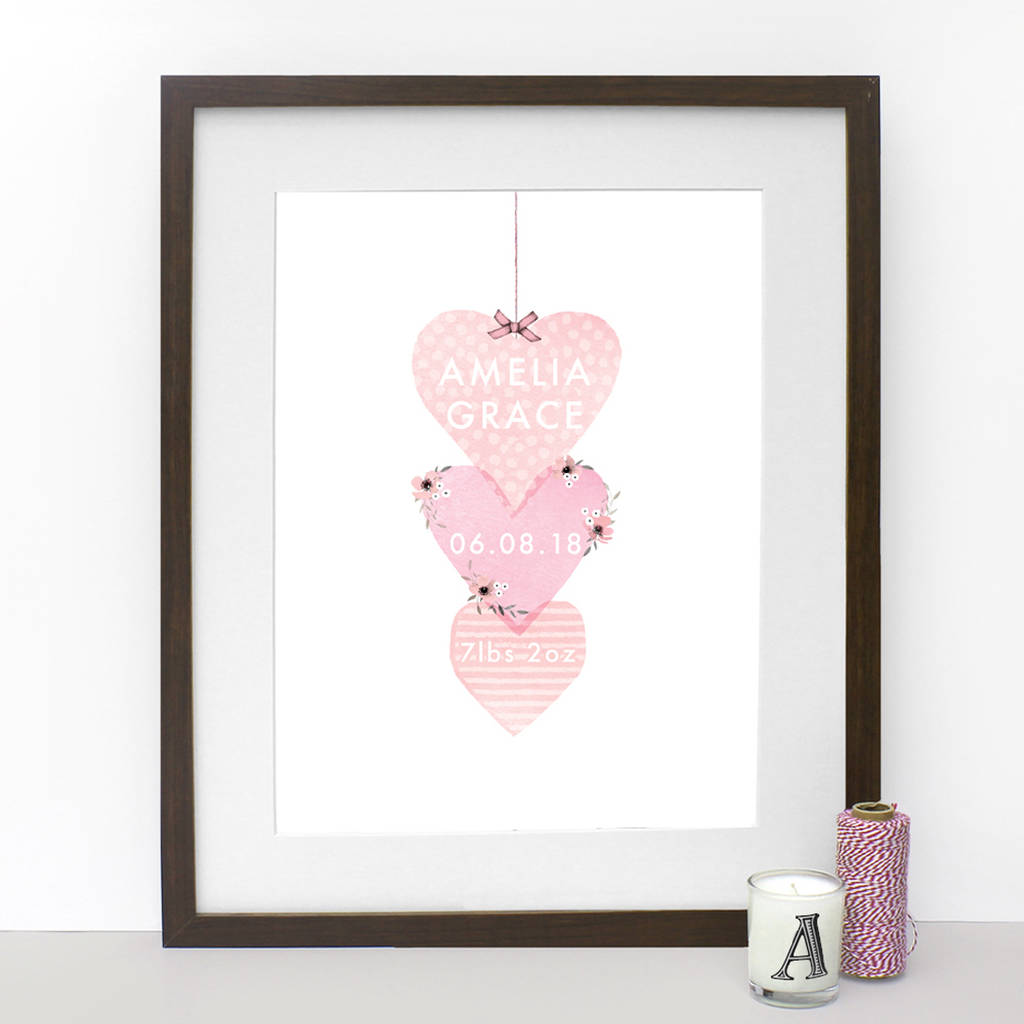 Heart Baby Girl Print, 1 of 2
