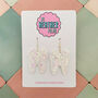 Tooth Glitter Earrings / Dentist Graduation Gift / Dental Hygienist Statement Dangles / Tooth Fairy Novelty Jewellery, thumbnail 5 of 10