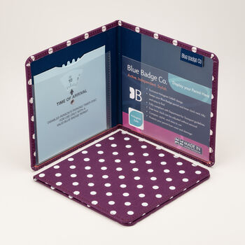 Blue Badge Parking Permit Wallet In Spotty Purple, 4 of 8
